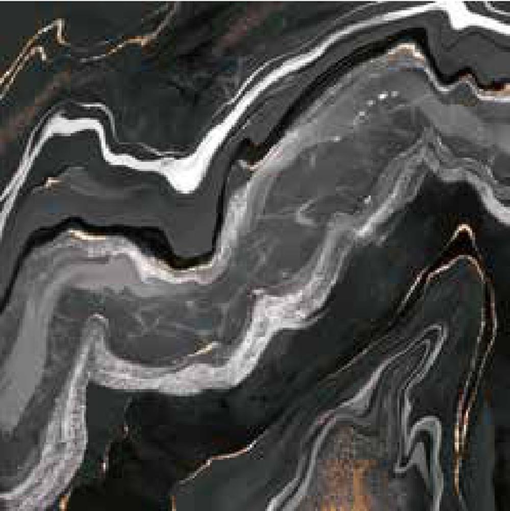 Goodwill Ceramic Floor Tile Nero Black Marble / Gold Glossy, 600 x 600 mm
