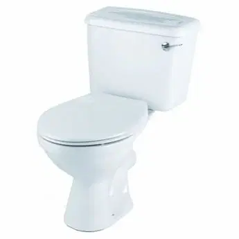 Twyford Option Close-Coupled WC (TWYPK067) — White, 6/4L Dual Flush, European (Horizontal), D-Shape, 455x660x800mm, Pan + Cistern + Seat