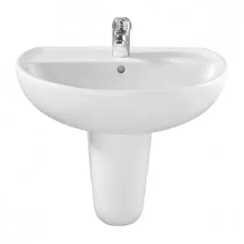 Twyford Alcona Semi-Pedestal Basin – Round, 500 x 455 x 425mm, 1H