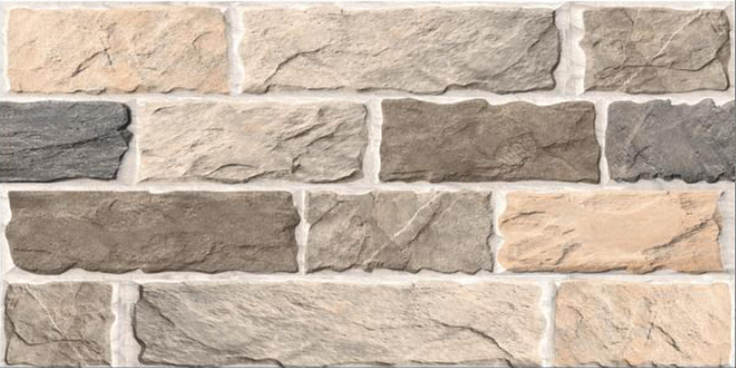 Royal Castle Ceramic Wall Tile Greige Stone / Grey Matte, 250 x 500 mm