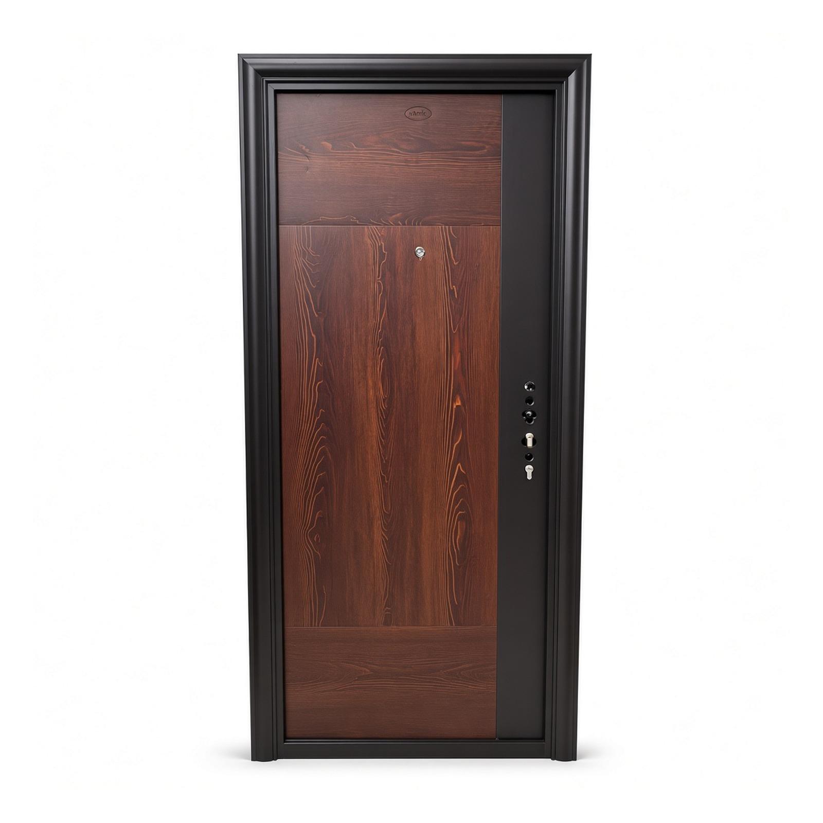Vanric Security Entrance Door — Mahogany Plain Single Leaf, 5ft x 7ft
