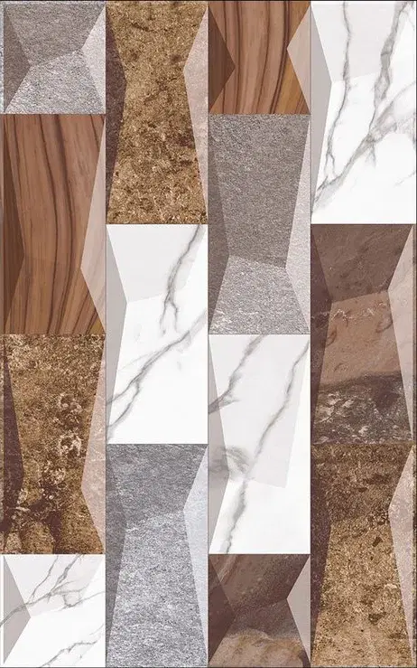 Virony 254PM023 Ceramic Wall Tile — Multi-Tone Geometric, 250x400mm