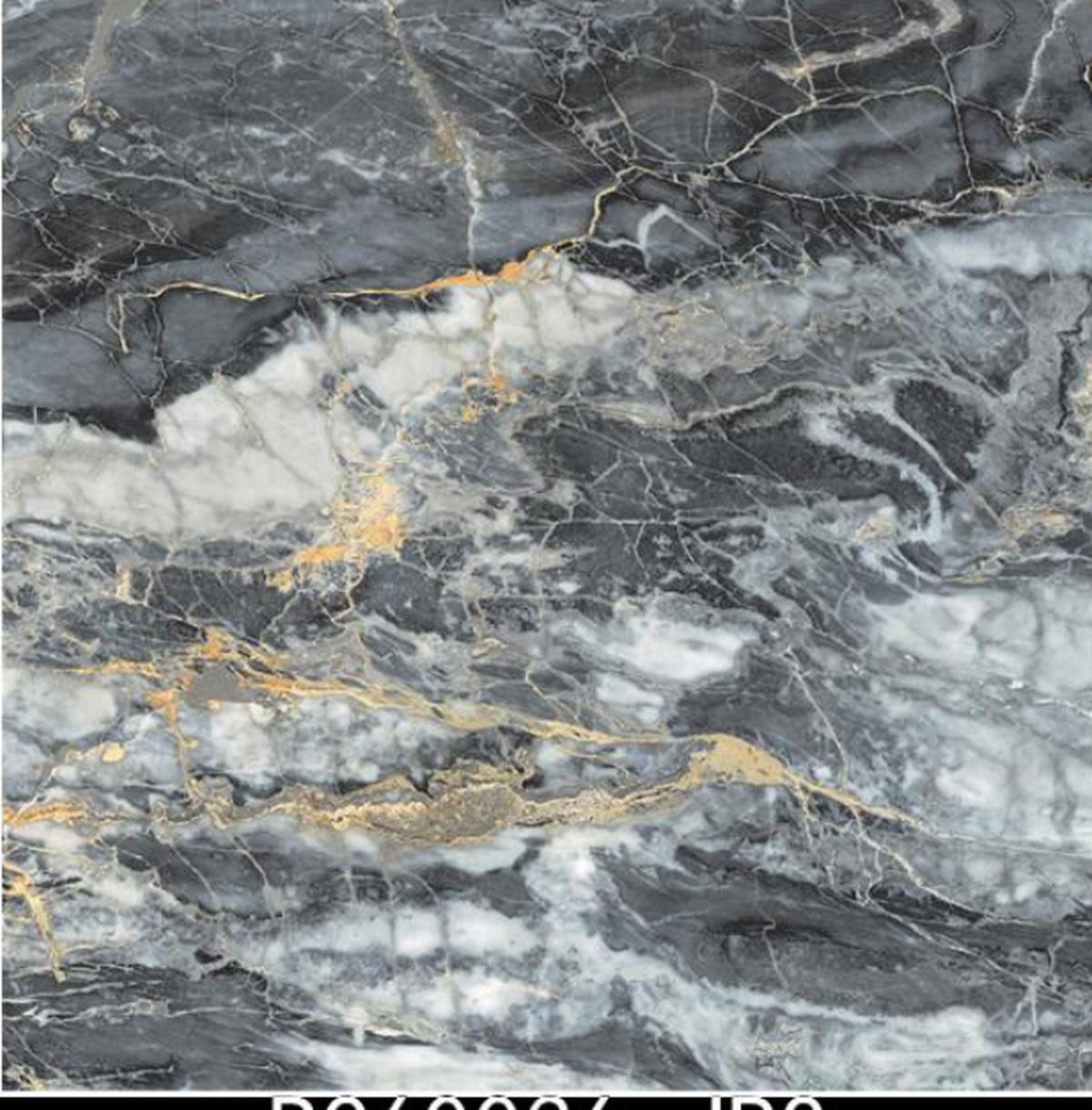 Royal Castle Ceramic Floor Tile Pearl Grey Marble / Blue Glossy, 600 x 600 mm