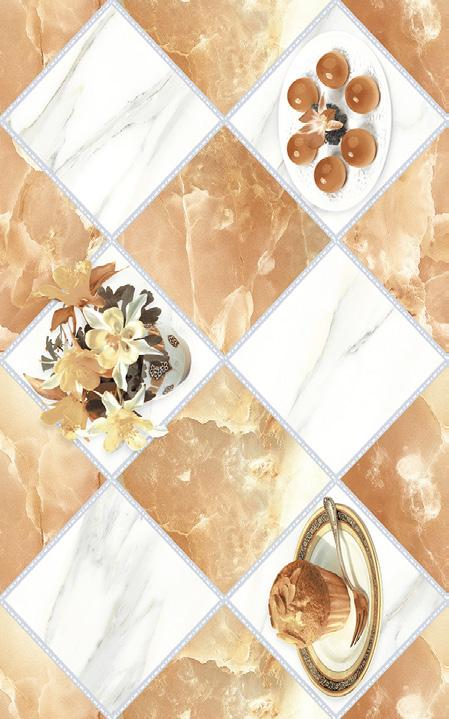 Goodwill Ceramic Wall Finishing Tile Tan, Pale Gold, Mustard, Brown, Pure White Inkjet, 250 x 400 mm