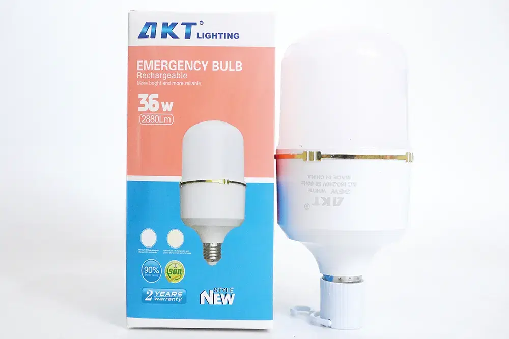 AKT LED LED Bulb 36W E27 / B22 Rechargeable with Manual Switch — Piece